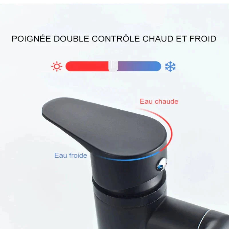 4 Robinet de lavabo pivotant à 360 degrés