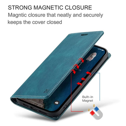 RFID Blocking Retro Matte Leather Wallet Case for iPhone