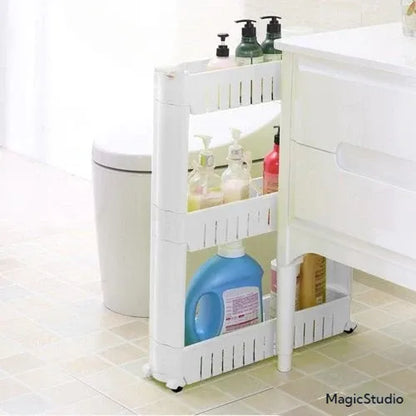 Meuble d'angle de cuisine et de salle de bain sur roulettes