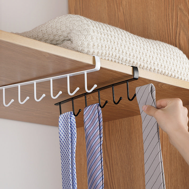 Porte-gobelet à 6 crochets, armoire de cuisine à suspendre sous les étagères, étagère de rangement, organisateur de fer,